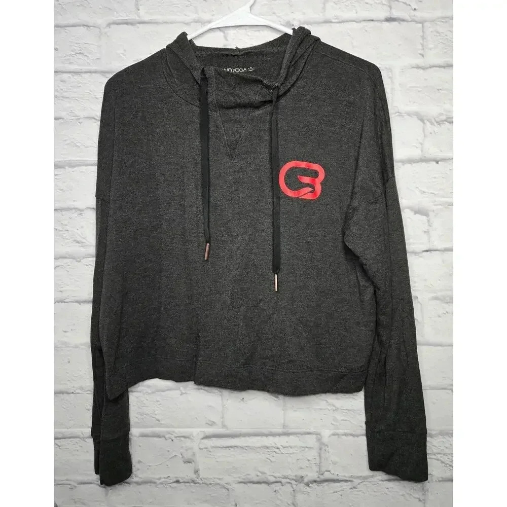 Beyond Yoga Cyclebar gray pullover gym sweatshirt hoodie size small.